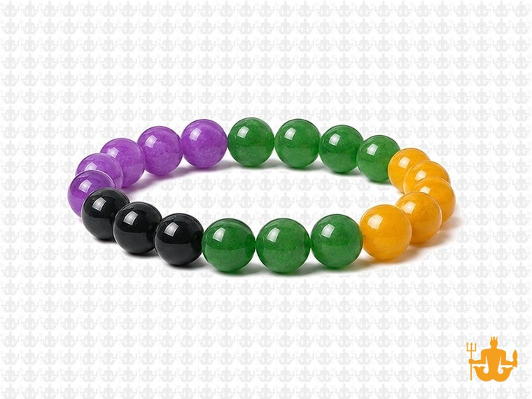 8mm Onyx, Aventurine & Jade Bracelet 7.5" [b3x51]