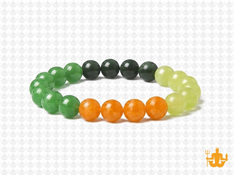 8mm Carnelian, Onyx  & Jade Bracelet 7.5" [b3x70]