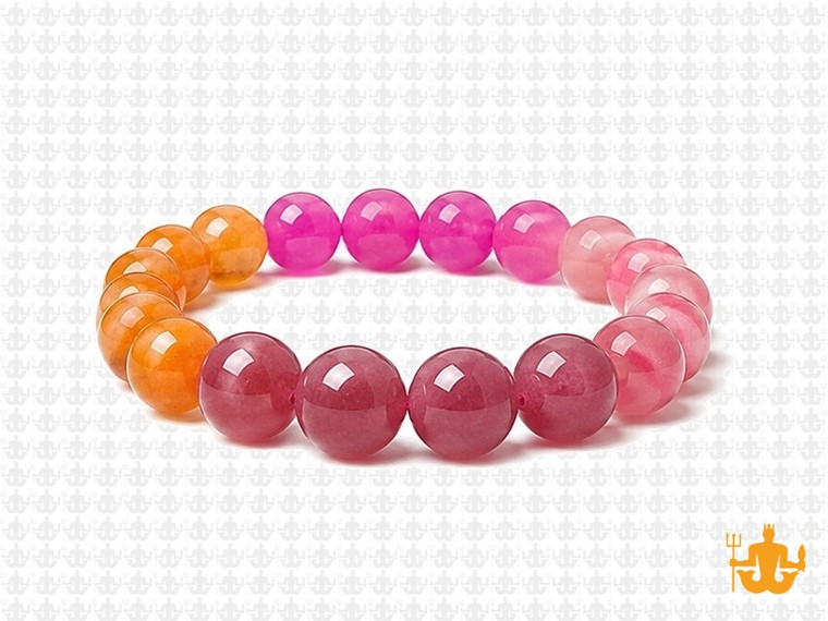 10mm Carnelian  & Jade Bracelet 7.5" [b4x79]