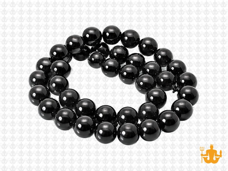 8mm Black Tourmaline Beads 15.5" natural [4mm5]