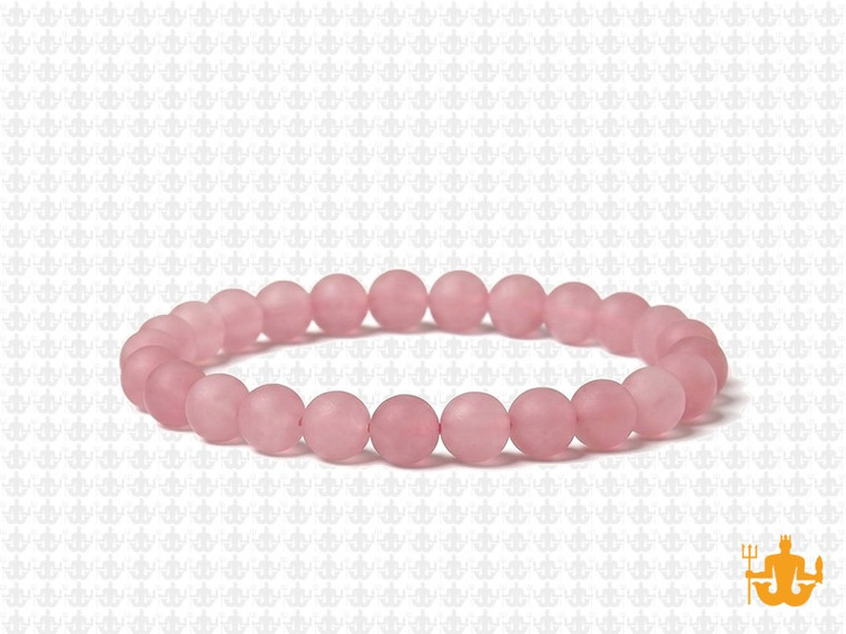 6mm Matte Rose Quartz Elastic Bracelet 7.5" [b2b1am]