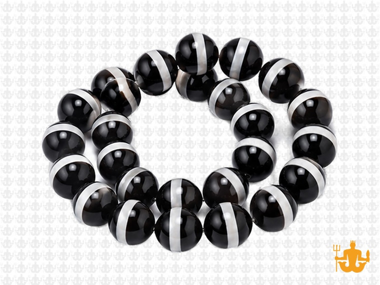 12mm Tibetan Dzi  Agate Round Beads 15.5" natural [12m72]