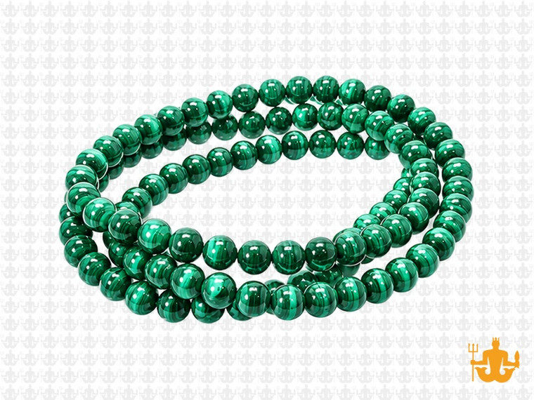 4mm Malachite Round Beads 15.5", Natural [4m9]