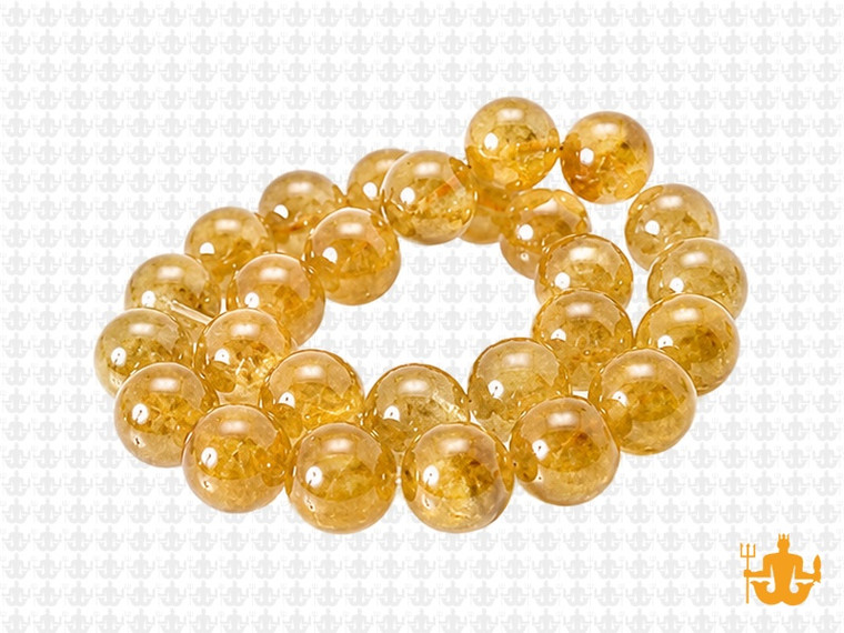 10mm Golden Rutilated Round Beads 15.5", Natural [10m7]
