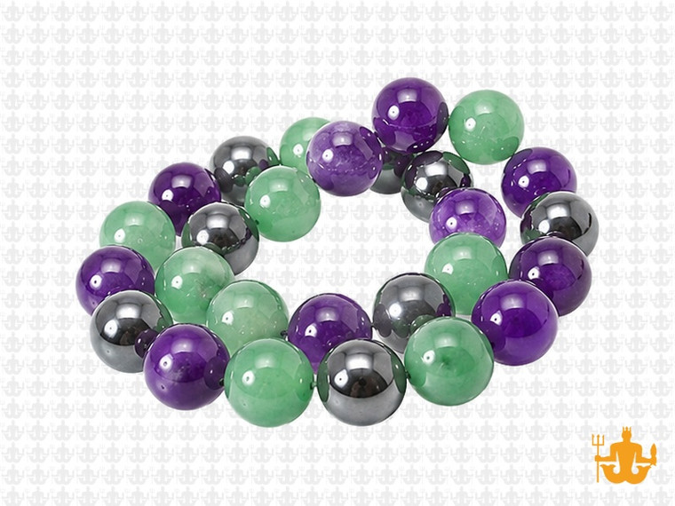 10mm Amethyst, Aventurine, Hematite Round Beads 15.5", Natural [10x93]