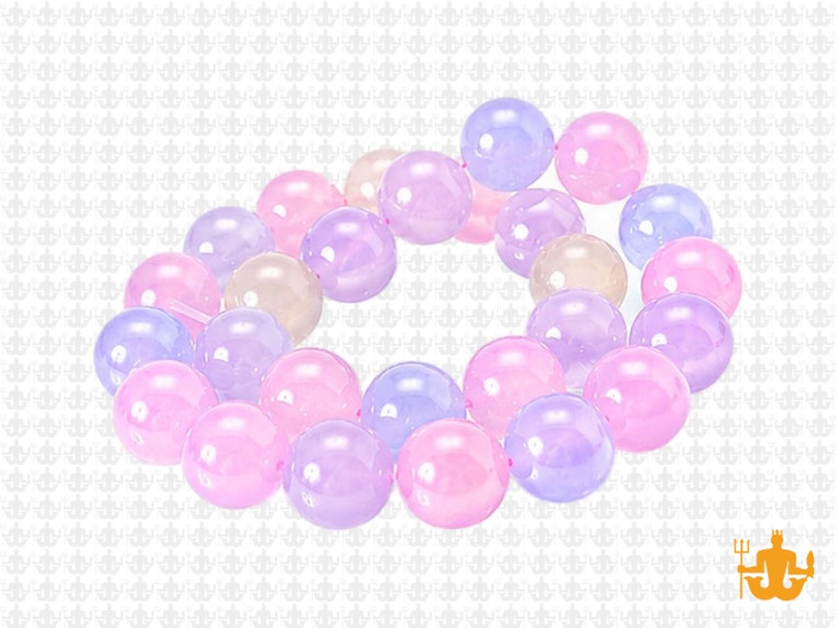 10mm Mixing Jade & Quartz Round Beads 15.5", dyed [10x94]