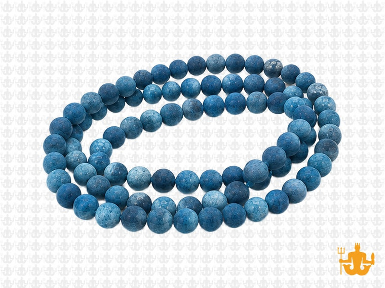 4mm Matte Blue Apatite Round Beads 15.5", Natural [4m8m]