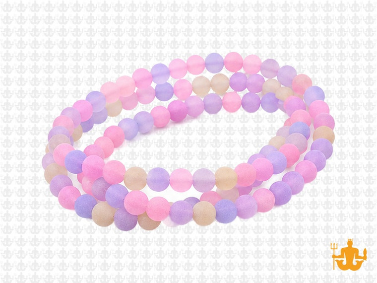 4mm Matte Mixing Jade & Quartz Round Beads 15.5", dyed [4x94m]