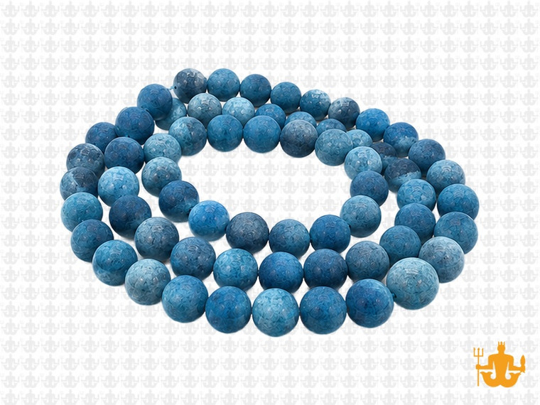 6mm Matte Blue Apatite Round Beads 15.5", Natural [6m8m]
