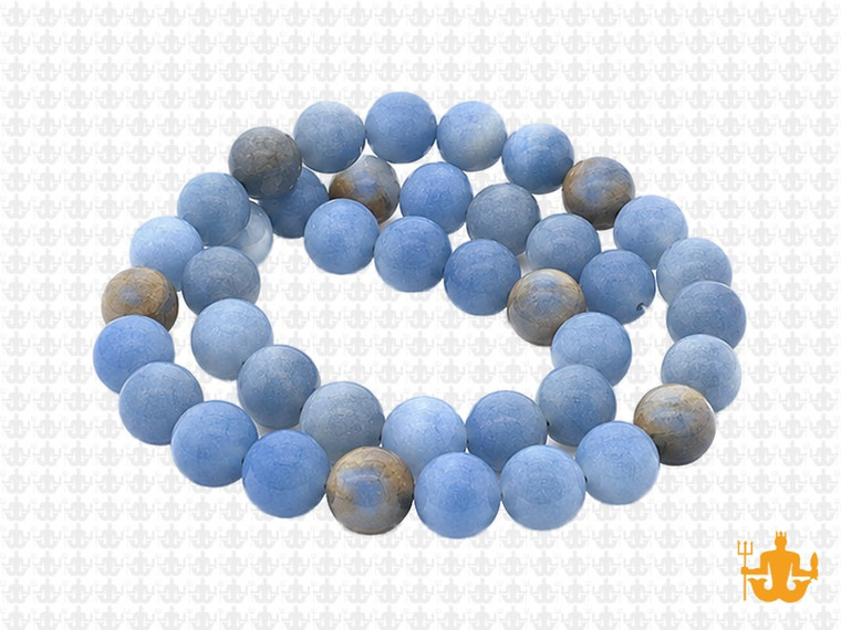 8mm Matte Blue Calcite Round Beads 15.5", Natural [8m6m]