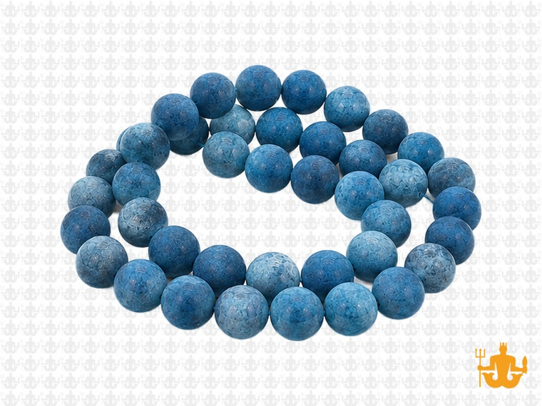 8mm Matte Blue Apatite Round Beads 15.5", Natural [8m8m]