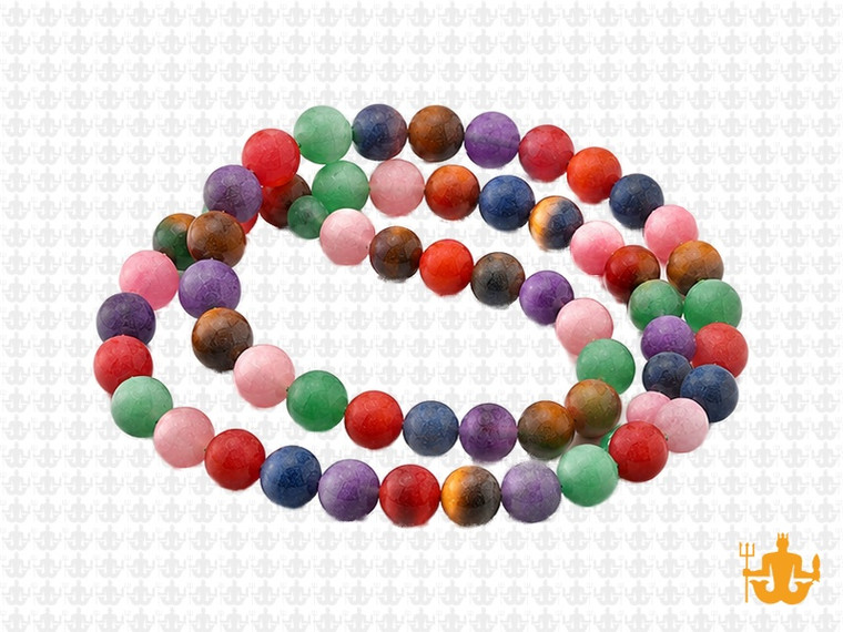 8mm Matte 7 Chakra Round Beads 15.5", Natural [8m54m]