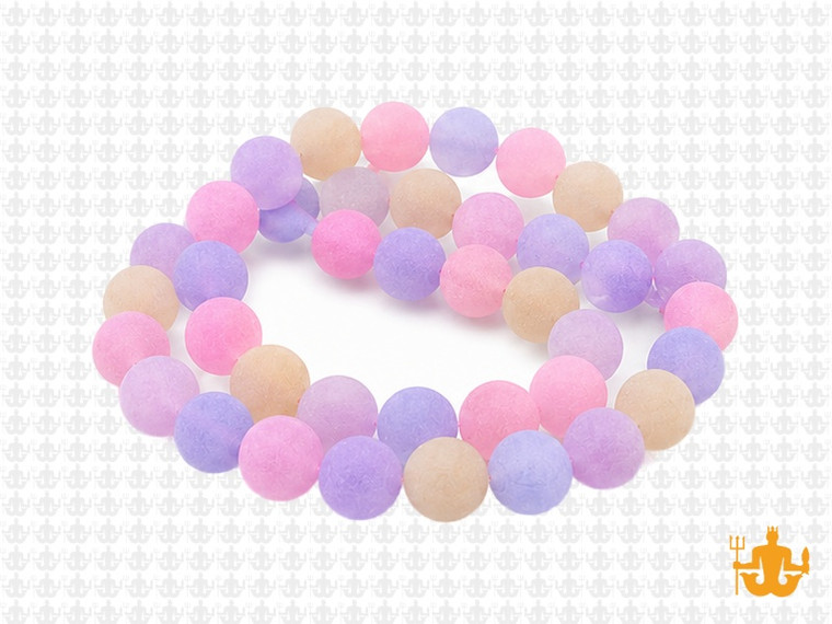 8mm Matte Mixing Jade & Quartz Round Beads 15.5", dyed [8x94m]