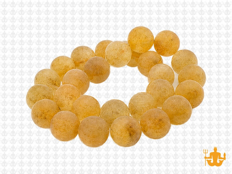 10mm Matte Golden Rutilated Round Beads 15.5", Natural [10m7m]