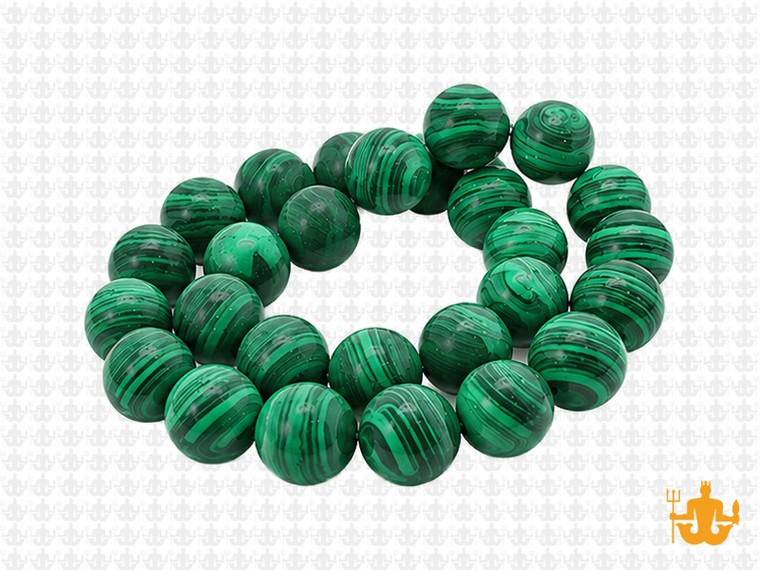 10mm Matte Malachite Round Beads 15.5", Natural [10m9m]