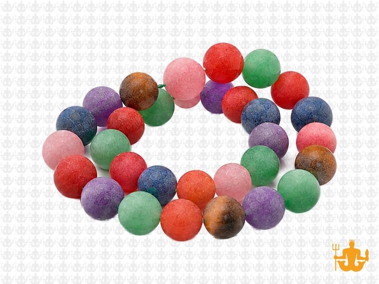 12mm Matte 7 Chakra Round Beads 15.5", Natural [12m54m]
