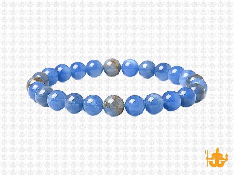 6mm Blue Calcite Bracelet 7.5", Natural [b2m6]
