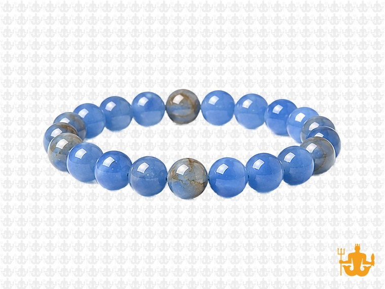 8mm Blue Calcite Bracelet 7.5", Natural [b3m6]