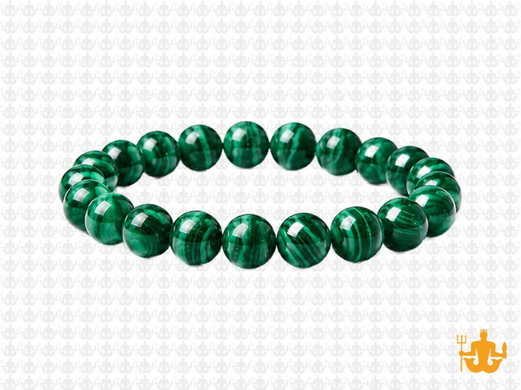 8mm Malachite Bracelet 7.5", Natural [b3m9]