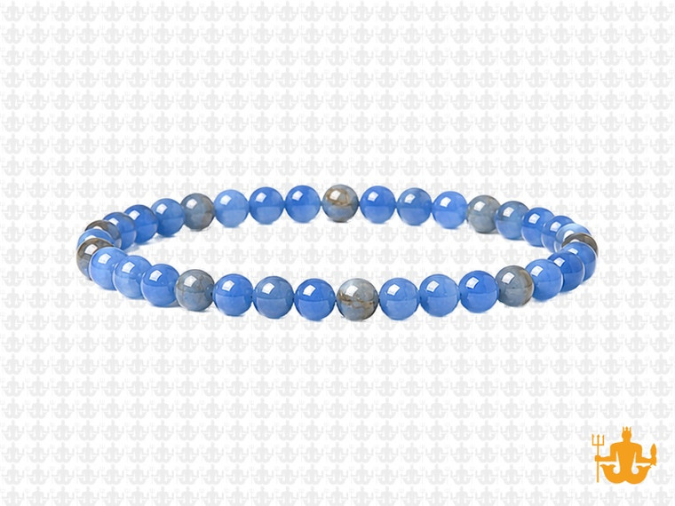 4mm Blue Calcite Bracelet 7.5", Natural [b1m6]