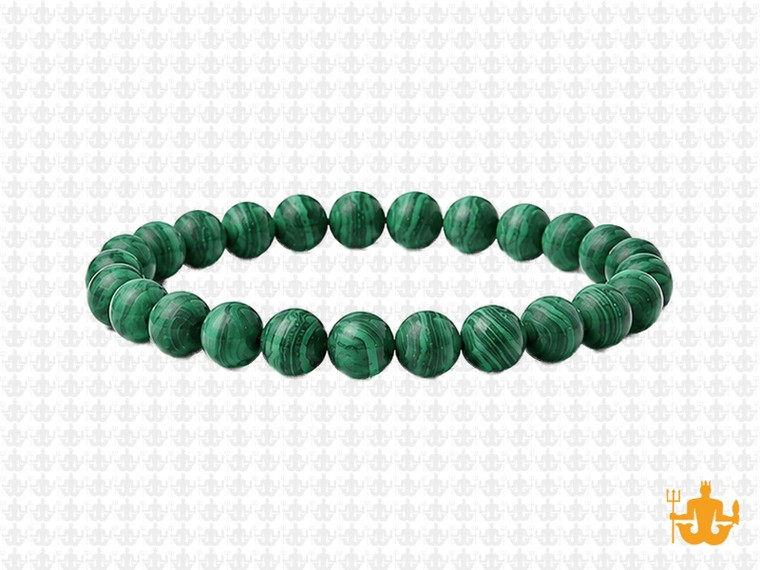 6mm Matte Malachite Bracelet 7.5", Natural [b2m9m]