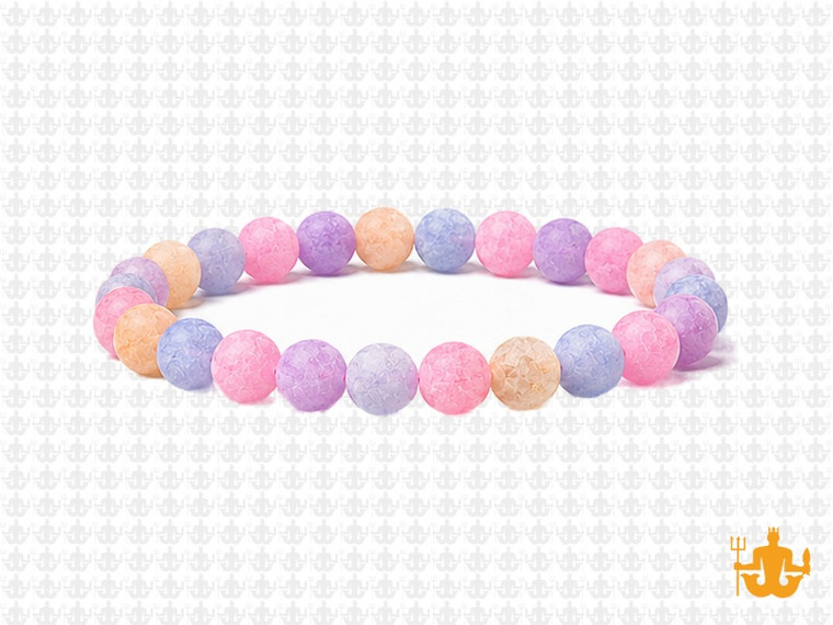 6mm Matte Mixing Jade & Quartz Bracelet 7.5", dyed [b2x94m]