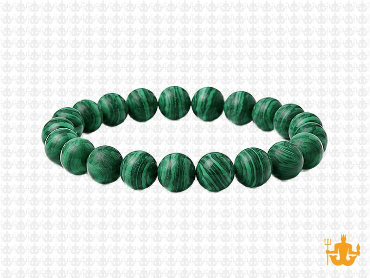 8mm Matte Malachite Bracelet 7.5", Natural [b3m9m]