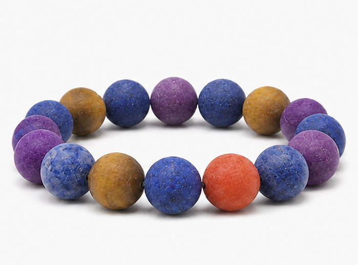 8mm Matte 7 Chakra Bracelet 7.5", Natural [b3m56m]