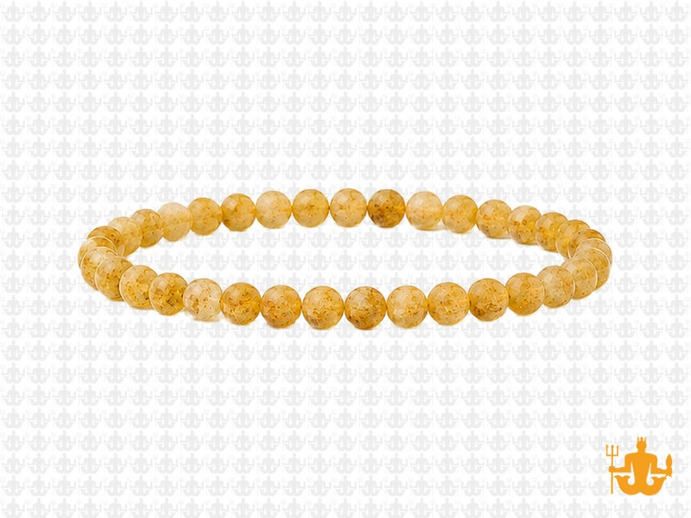 4mm Matte Golden Rutilated Bracelet 7.5", Natural [b1m7m]