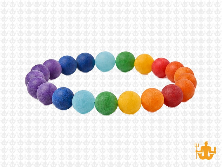4mm Matte 7 Chakra Bracelet 7.5", Natural [b1m51m]