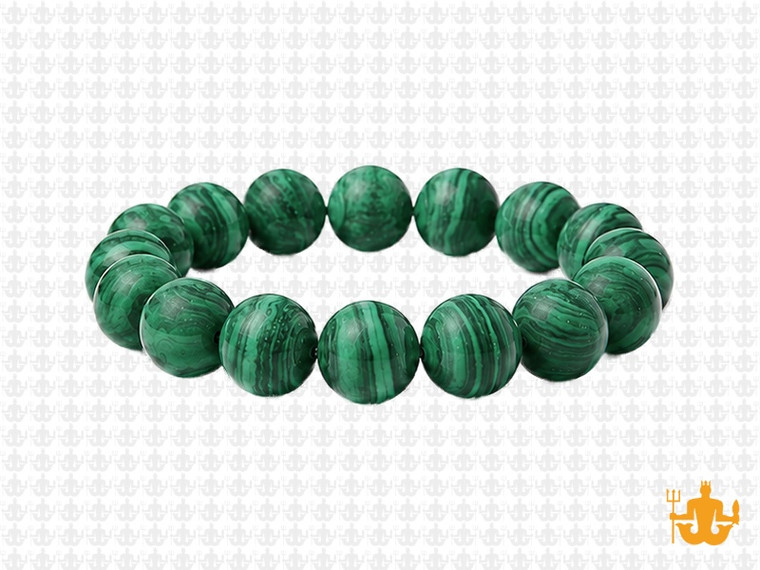 10mm Matte Malachite Bracelet 7.5", Natural [b4m9m]