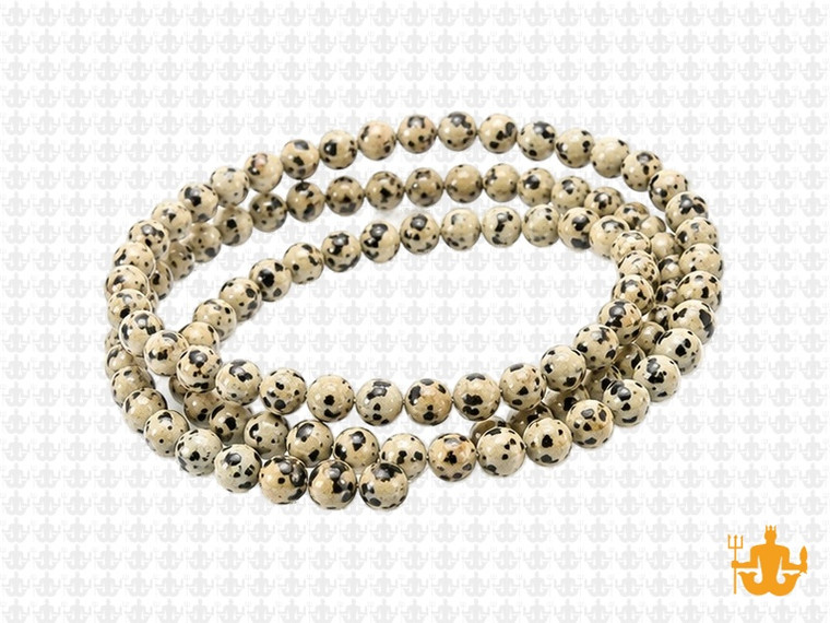 4mm Dalmatian Jasper Round Beads 15.5" natural [4b23]