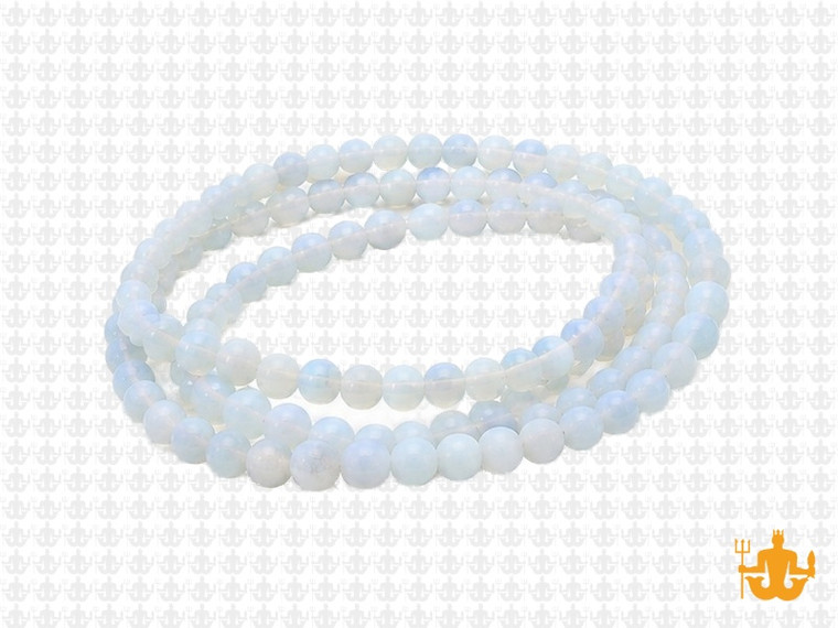 4mm Matte Moonstone Opalite Round Beads 15.5" synthetic [4a43m]