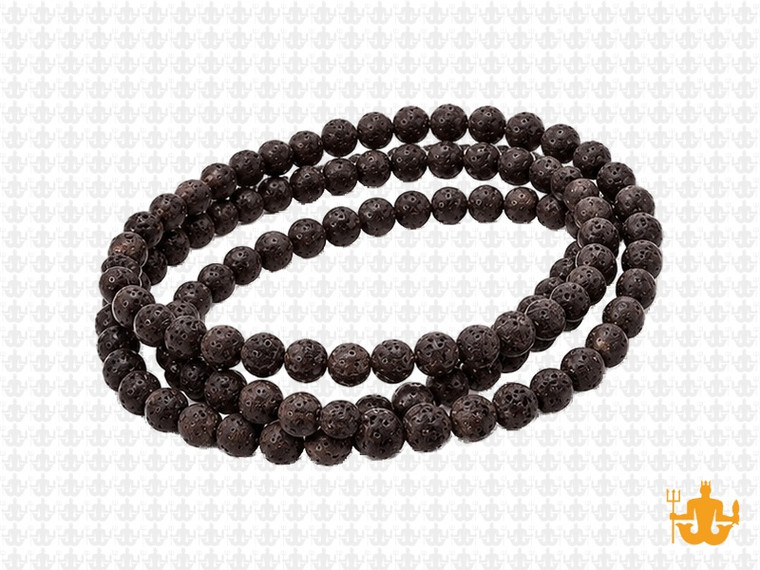 4mm Matte Volcano Black Lava Round Beads 15.5" natural [4d50m]