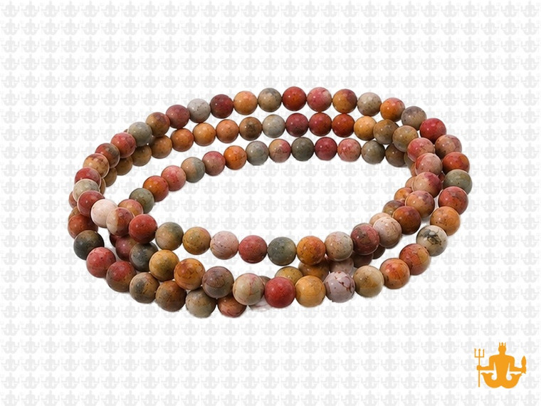4mm Matte Red Creek Jasper round beads 15.5" natural [4r38am]