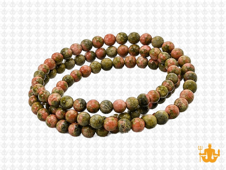 4mm Matte Unakite Round Beads 15.5" natural [4b21m]