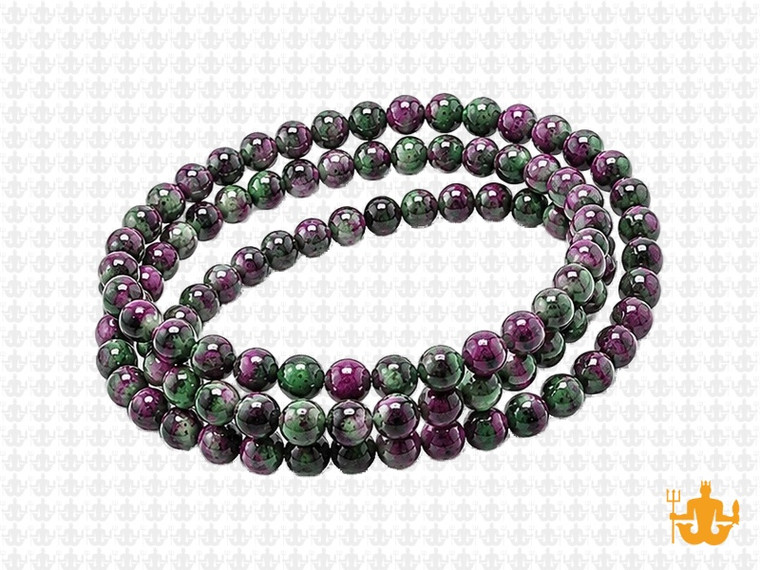 4mm China Ruby Zoisite Round Beads 15.5" dyed [4r1]