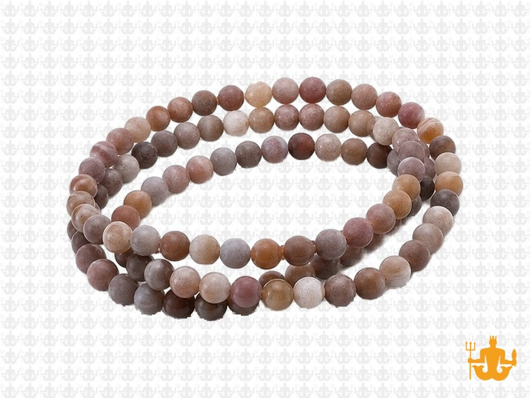 4mm Matte Brown Banded Agate Round Beads 15.5" dyed [4f25m]