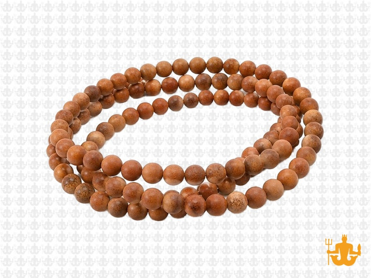 4mm Matte Gold Lace Agate Round Beads 15.5" natural [4c29m]