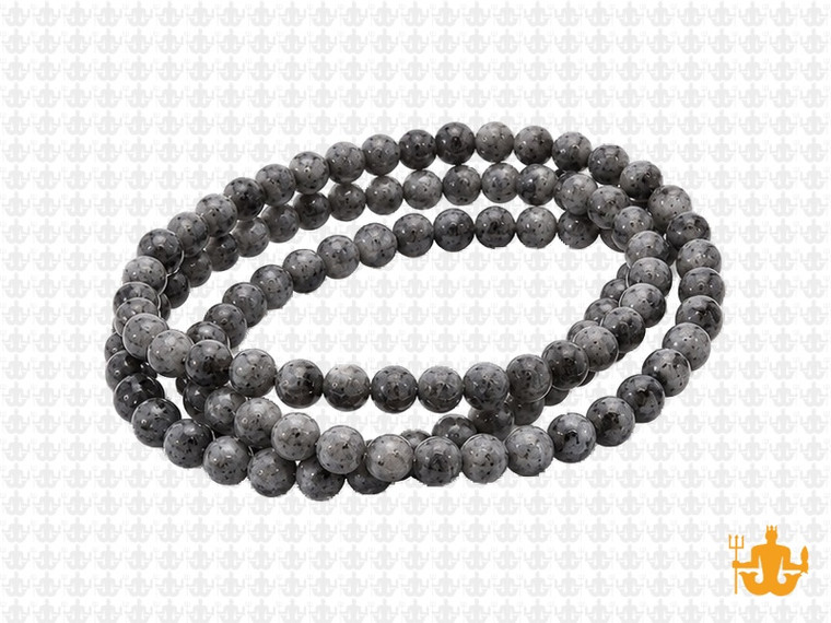 4mm Matte Black Labradorite Round Beads 15.5" natural [4d40m]