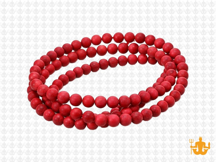 4mm Matte Red Magnesite Round Beads 15.5" [4trm]