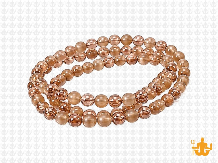 4mm Polish & Matte Smoky Quartz Round Beads 15.5" synthetic [4x37]