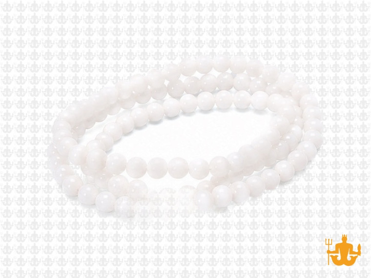 4mm Polish & Matte White Obsidian Round Beads 15.5" [4x33]