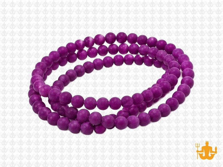 4mm Matte Purple Jade Round Beads 15.5" dyed [4b72m]