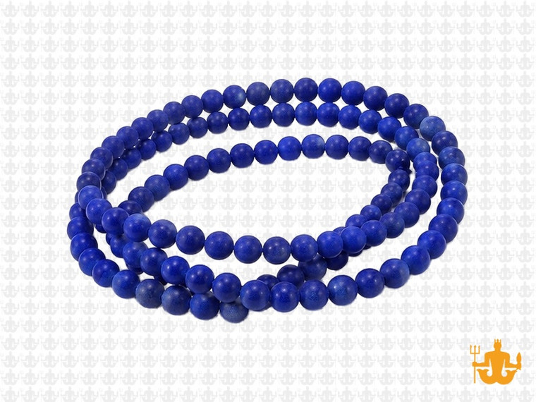 4mm Matte Lapis Jade Round Beads 15.5" dyed [4b74m]