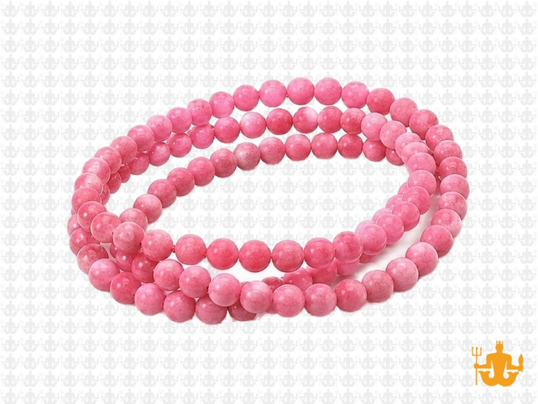 4mm Matte Rhodonite Jade Round Beads 15.5" dyed [4c54m]