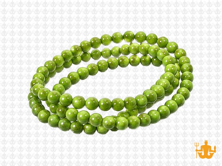 4mm Green Magnesite Round Beads 15.5" [4tg]