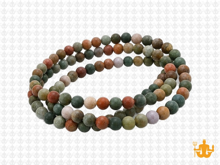 4mm Matte Blood Agate Round Beads 15.5" natural [4d1m]