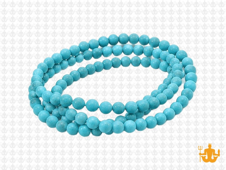 4mm Matte Blue Turquoise Round Beads 15.5" stabilized [4d24m]