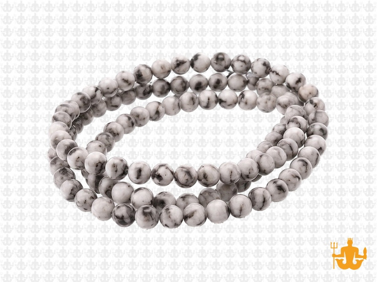 4mm Matte Zebra Agate Round Beads 15.5" natural [4r43am]